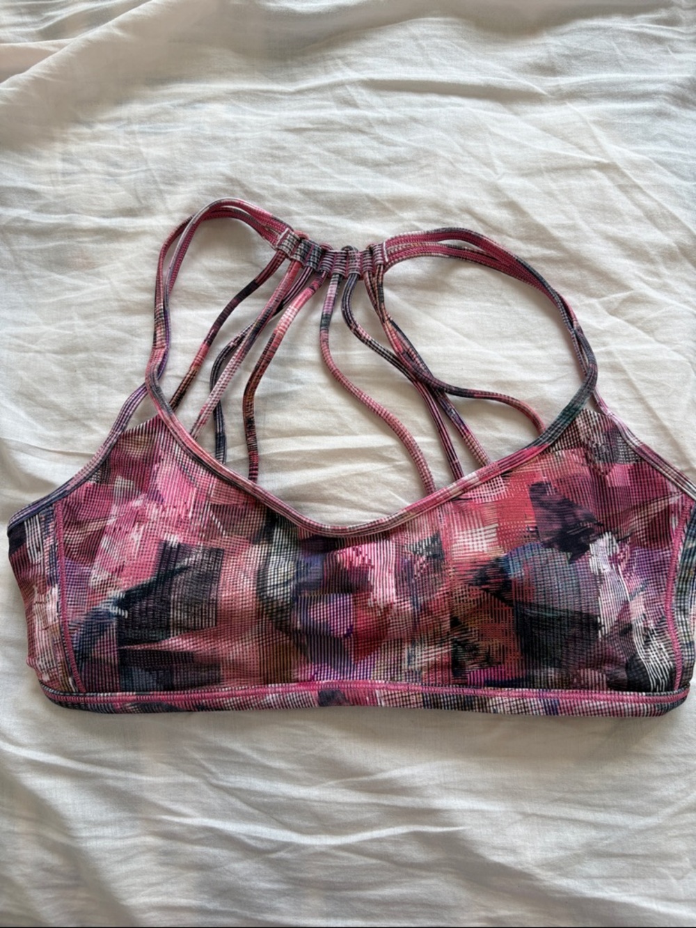 lululemon athletica Pink Abstract Strappy Sports Bra